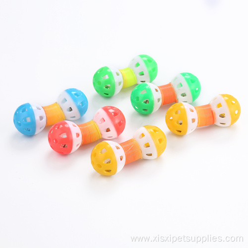 Plastic dumbbell toy for cat